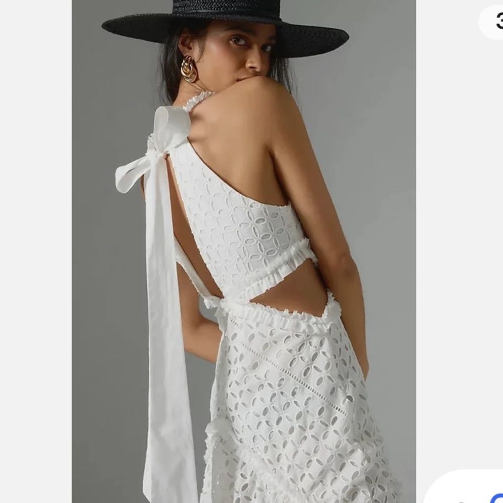 Nwt Anthropologie Lace The Label White Eyelet Cutout Maxi Halter Wedding Dress - Picture 2 of 8
